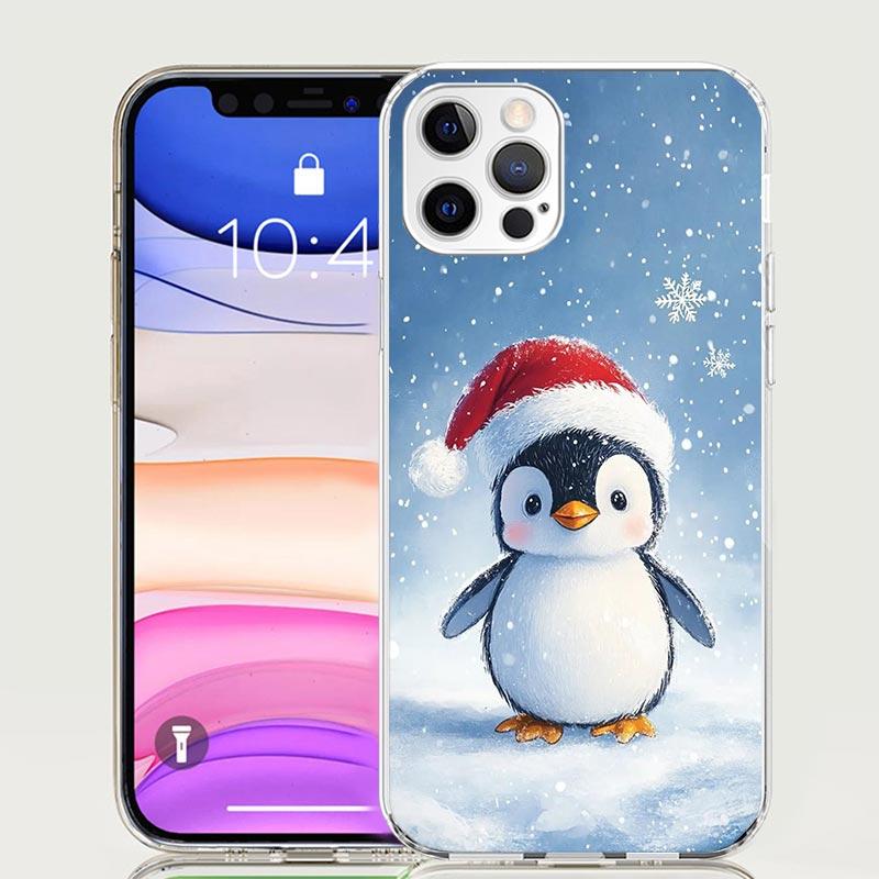 Christmas Penguin Phone Case for Apple iPhone 17 Air 16 15 Plus 14 + 13 Mini 12 11 Pro Max 7 8 SE 16Max Soft Shell Cover Coque 1