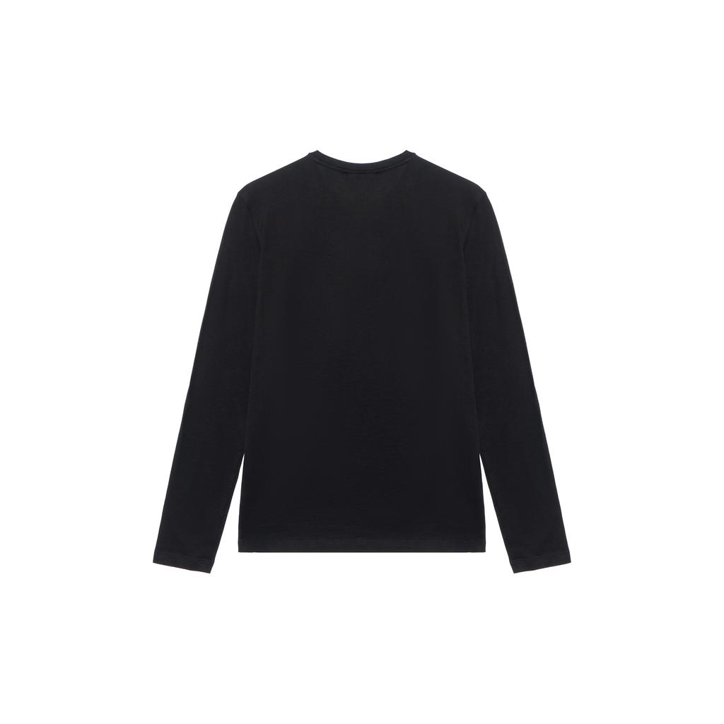 Emporio Armani Cotton Logo Print Crew Neck Long Sleeve T-Shirt Men Tops Black 8N1T64-1JNQZ-0999