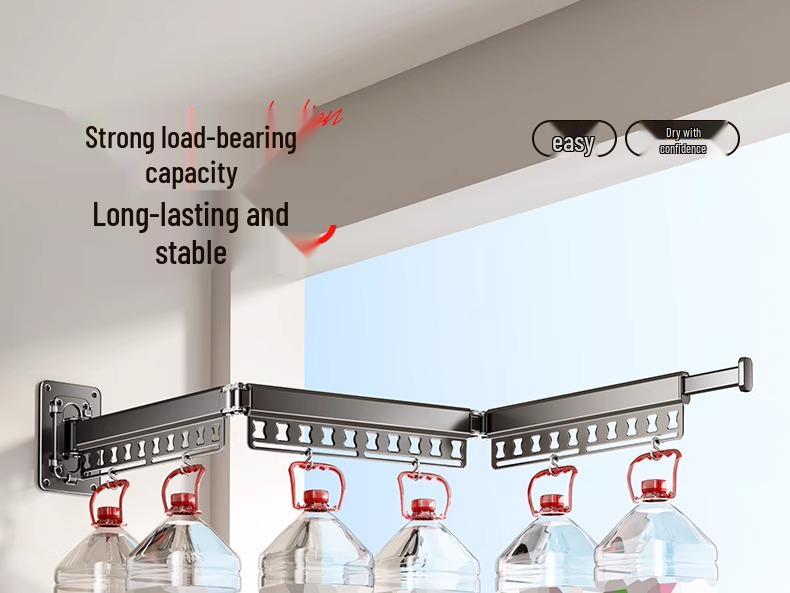 Invisible Retractable Folding Clothes Drying Rack for Indoor/Outdoor Use