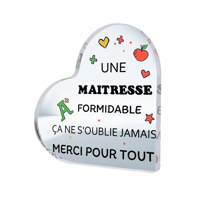 1PC Acrylic Heart Plaque for Teacher's Day Gifts, Best Teacher Ever Thank You, Paperweight Keepsake Gifts for Teacher Anniversary