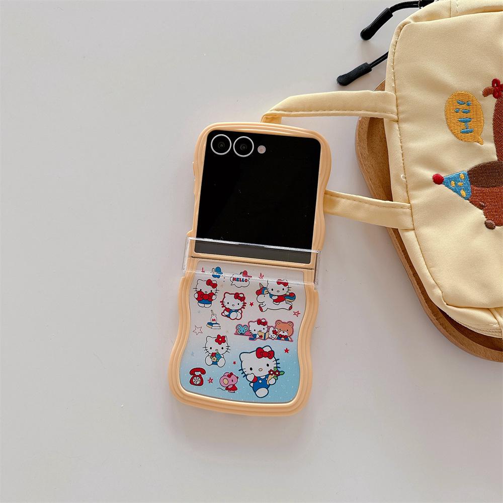 Hello KT Cat Folding Protective Case with Lanyard for Samsung Galaxy Z Flip Series