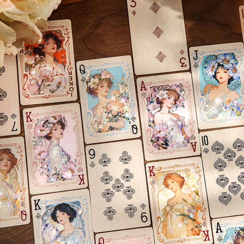 Retro Poker 54 Cards/Box Vintage Beauty Printed Card Board Game for Friends