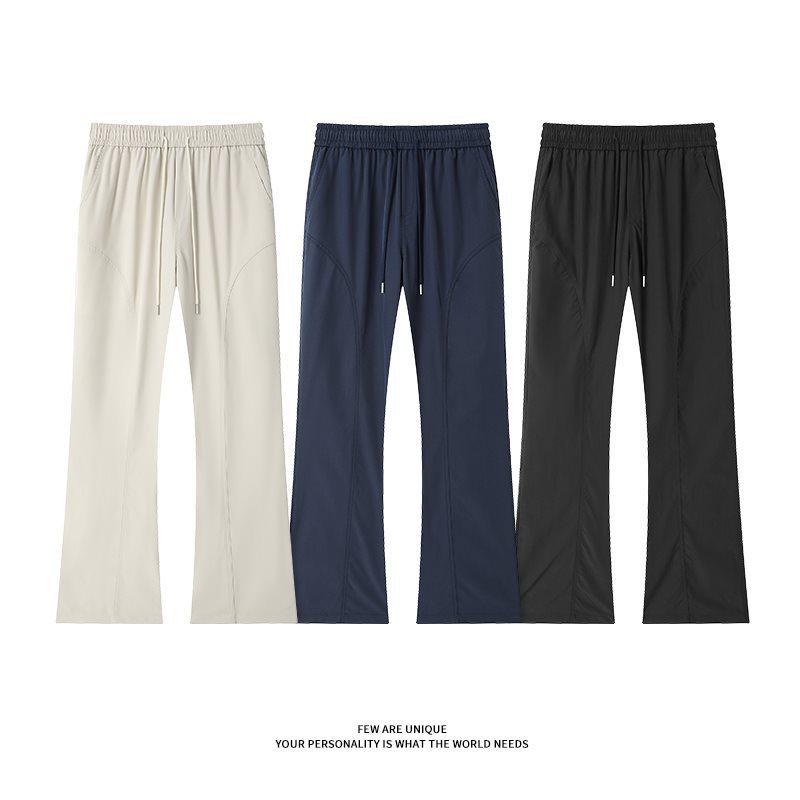 Summer Unisex Quick-Dry Stretch Ice Silk Running Pants - Lightweight, Casual, Solid Color