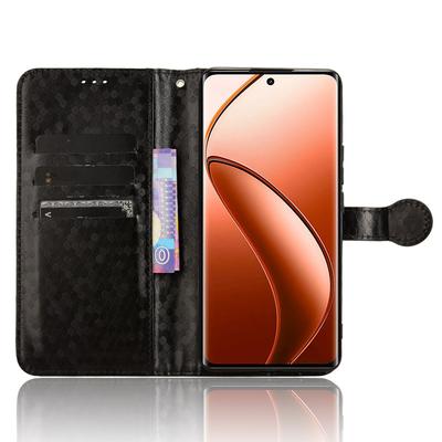 For Realme 12 4G/12+ 5G Case Dots Imprinted PU Leather Mobile Phone Cover with Viewing Stand