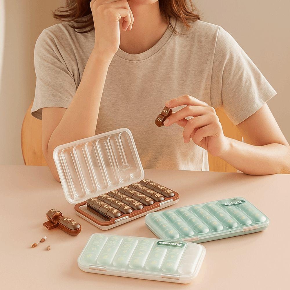 Separate Grid Pill Organizer Large Capacity Pill Storage Box Weekly Pill Box  Daily Medication
