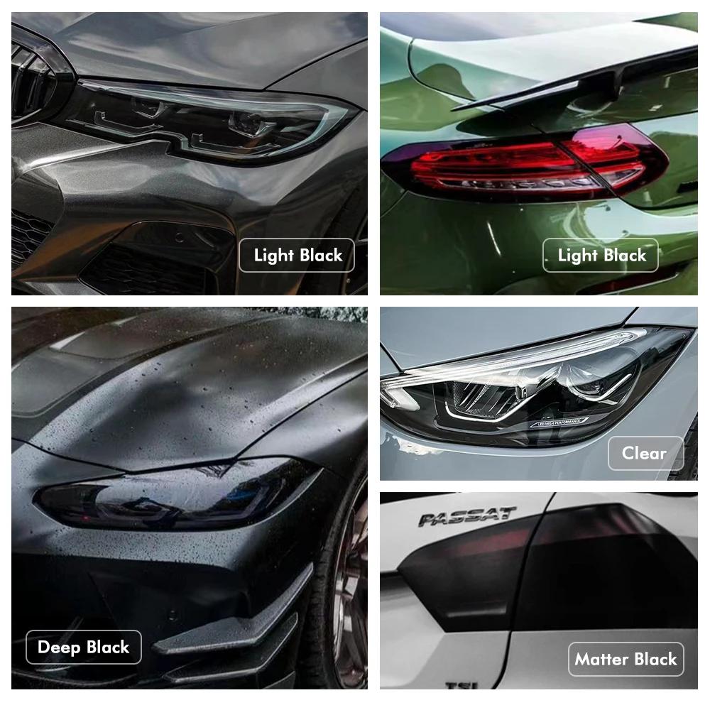Gloss Transparent Light Black Smoke PVC Film Tint Headlight Taillight Wrap Cover Film Foil Sticker Cover Armored Film for Cars