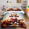 Cartoon-Kuh mit Gitarre Muster Bettwäsche-Set Mit 3D-Druckdesign Weiches Polyester-Bettwäsche-Set Ganzjahreskomfort