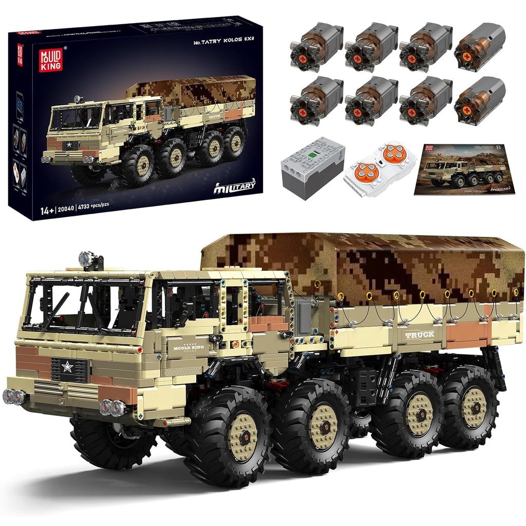 MOULD KING 20039/20040 Technické hračky do auta RC Tatry KOLOS 8X8 Stavebnice náklaďáku Montáž cihlového modelu Dětský vánoční dárek