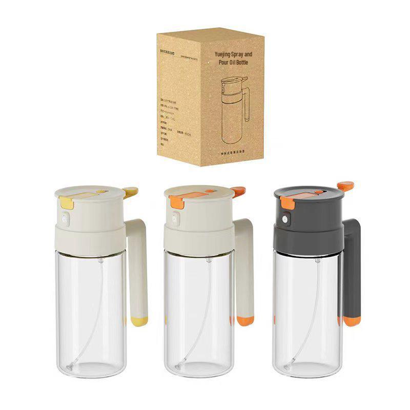 22OZ Glass Oil Bottle with Handle for Air Fryer, BBQ, Salad, and Baking