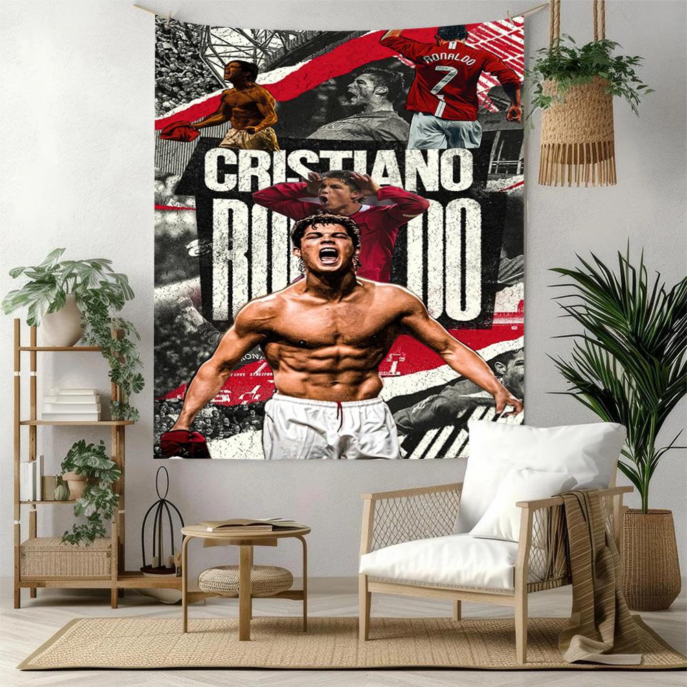 Cristiano Ronaldo Wall Decor Tapestry Art For Pet Memorial Birthdaywedding Party Backdrop Family Gift