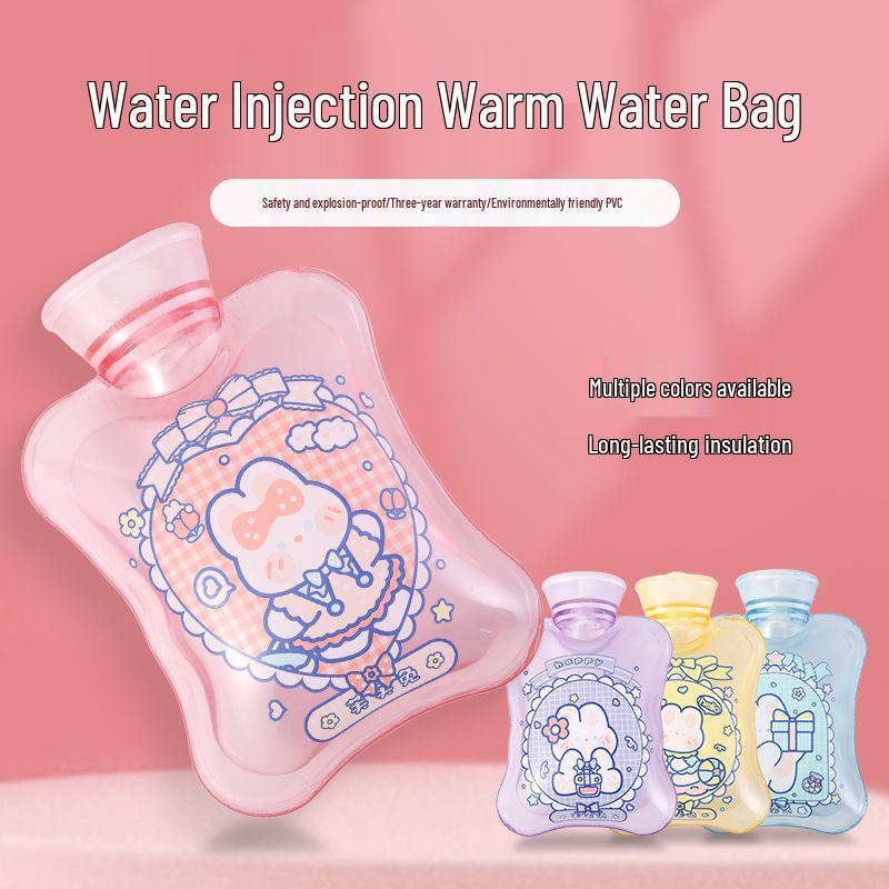 

2024 Thickened Explosion-Proof Hot Water Bottle with Cover - Hand & Belly Warmer, Safe Water Injection Design for Babies