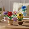 Educational Building Block Flower Bouquet Pot Plant Toy, Small Part Assembly Floral Decoration, Realistic Children Girl Gift
