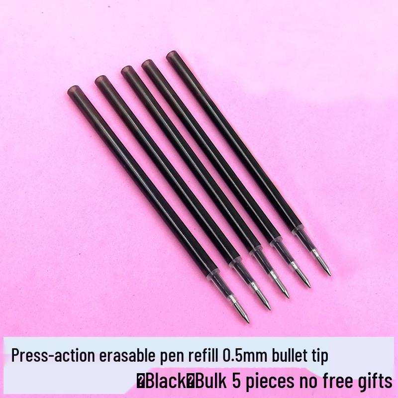Press To Advance Friction Erasable Gel Pen Refill, 0.5mm Bullet Tip, Crystal Blue Black