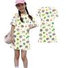 Mädchen lockeres kurzärmeliges Kleid leicht rundhalsig lässiges Kleid mit Tiermotiv bequemes Sommerkleid für Kinder