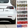ahsgp6 3D Metal Alloy Plaid Logo Rear Trunk Fender Badge Emblem Sticker Decals For Tesla Model Y S 3 X Roadster 2022 Car Accessories