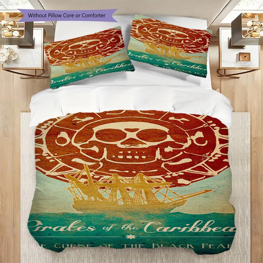 Jack Sparrow Pirate'S Curse Threepiece Set 1 Duvet Cover 2 Pillowcase Without Core Duvet Cover And Pillowcase Christmas Birthday Gift