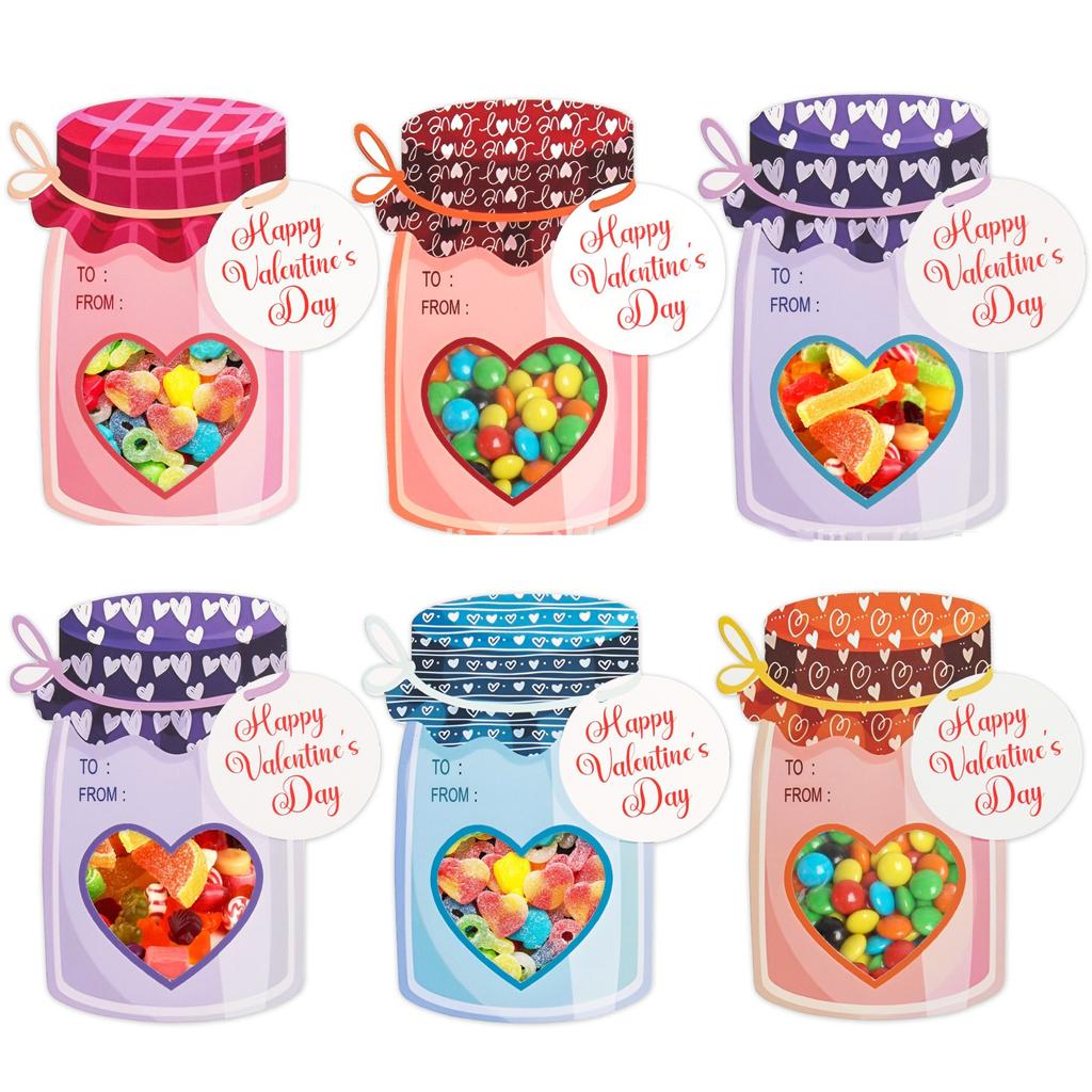 Candy Cards With Drifting Bottle Shaped Cards For Valentine's Day Party Gift Exchange Gift Decoration