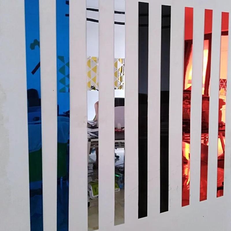 5pcs 1m Acrylic Edge Mirror Wall Stickers, Living Room Self-adhesive Decorative Lines, Background Walls Ceiling Edges Stickers