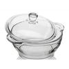 Heat-Resistant Crystal Cookware Set: 2.5L Tempered Glass Pot with Handles, 1.5L Soup Bowl, 1L Pot, Each with Lids, Three Upgraded Sizes.