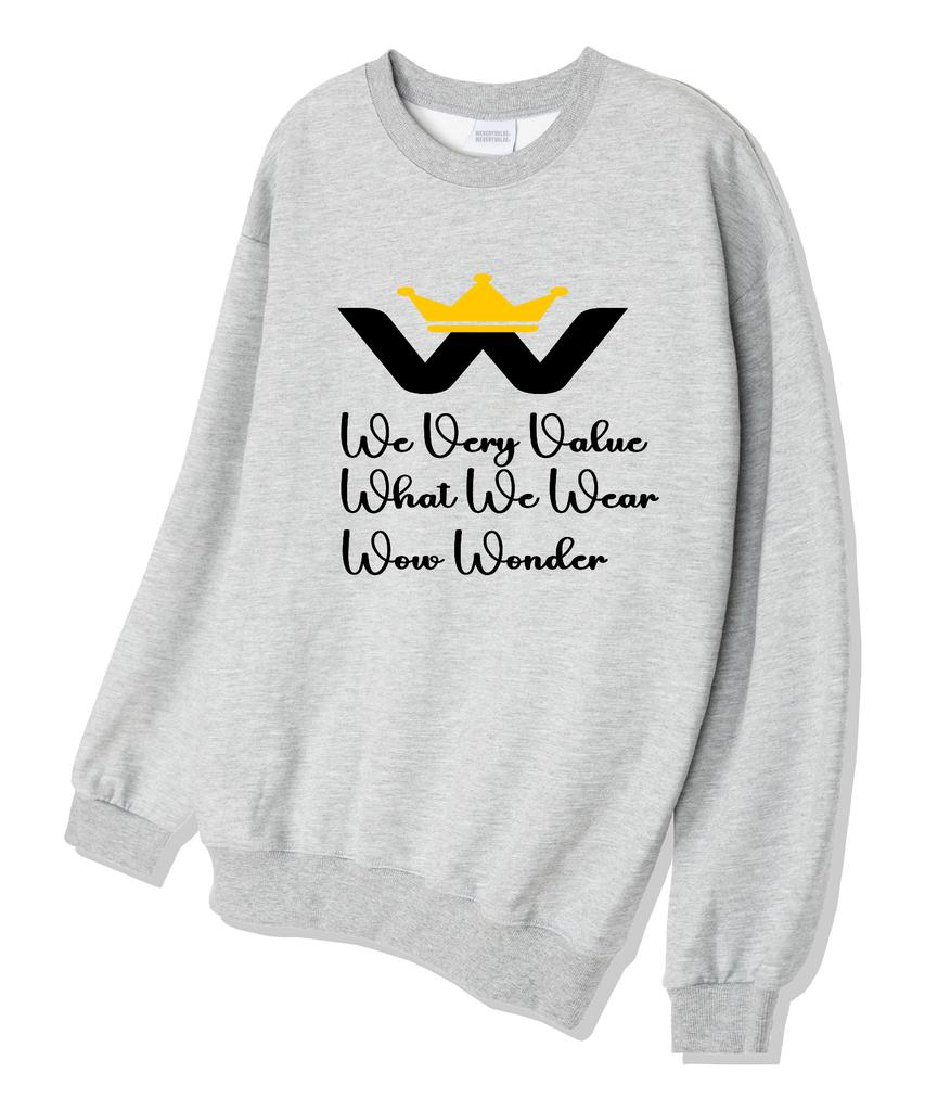 Wibelibellyu W Crown Oversized Terry Sweatshirt Gray