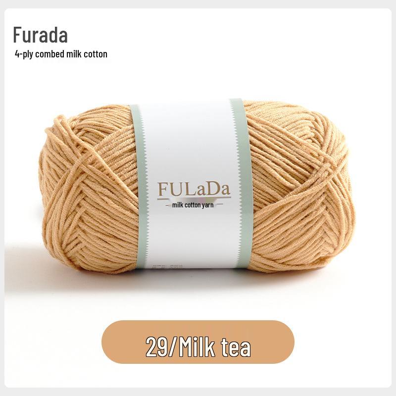 Baby 4-fädig gekämmte Milchbaumwollgarnknäuel zum Handstricken & Häkeln - DIY Puppe, Pullover, Schal Materialpaket