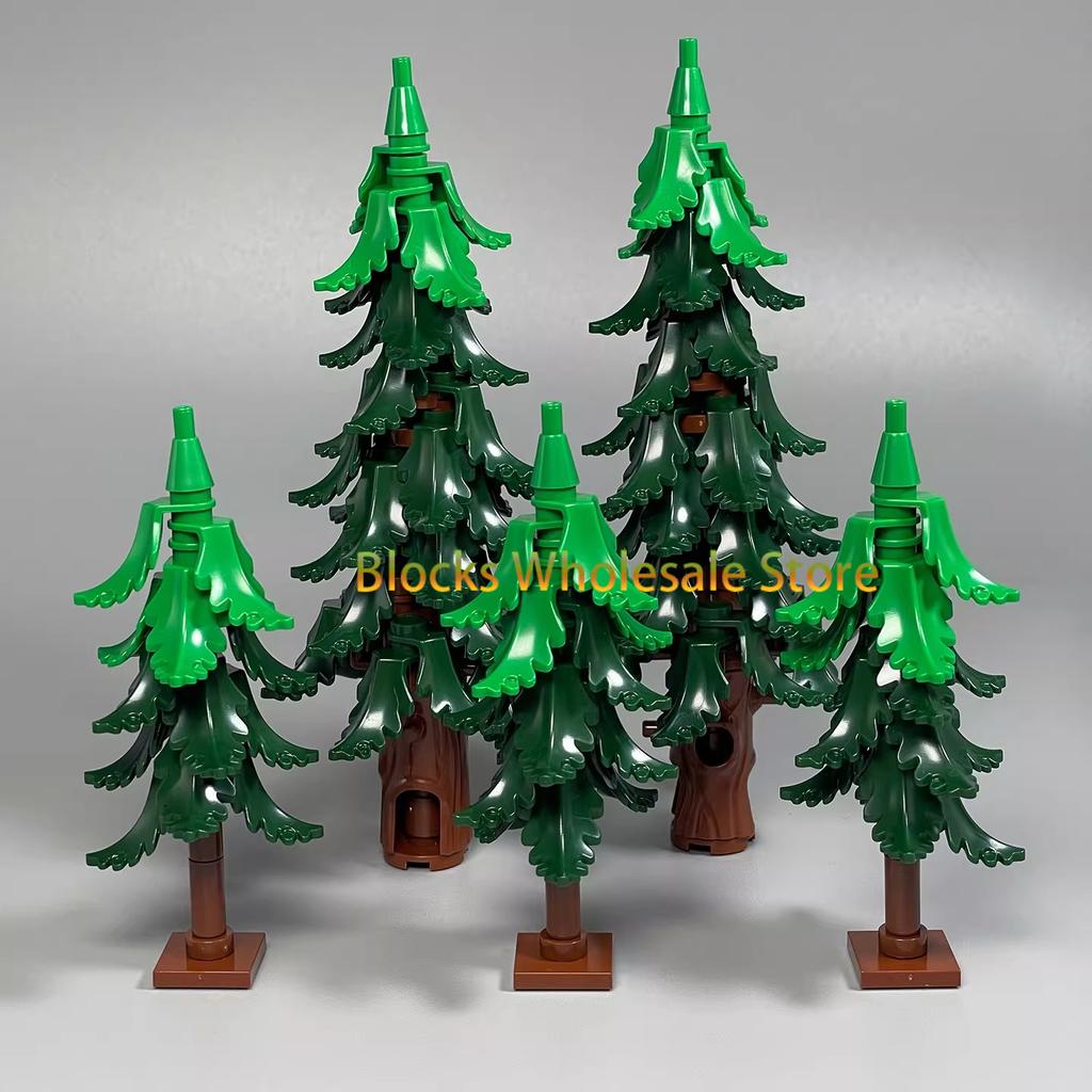 MOC Christmas Gift Present Assembly Toy Small Particle Building Block Set Christmas Tree Fir Tree Scene Desktop Ornament