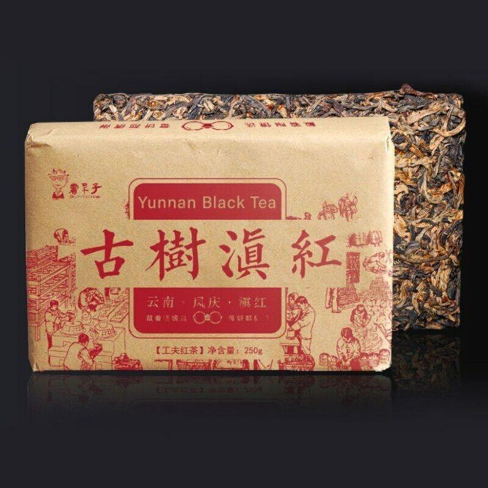 China Yunnan Fengqing árbol antiguo Dianhong Dian Hong té negro ladrillo rojo 250g