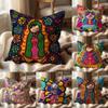 Cartoon Virgin Mary Art Cushion Cover Multi-Scene Pillow Cover for Home & Car - Reversible, Soft & Durable for Daily Use