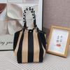 South East Asia Knitted Handbag Geometric Stripe Polka Dot Knitted Large Capacity Handbag Fashion Bucket Bag