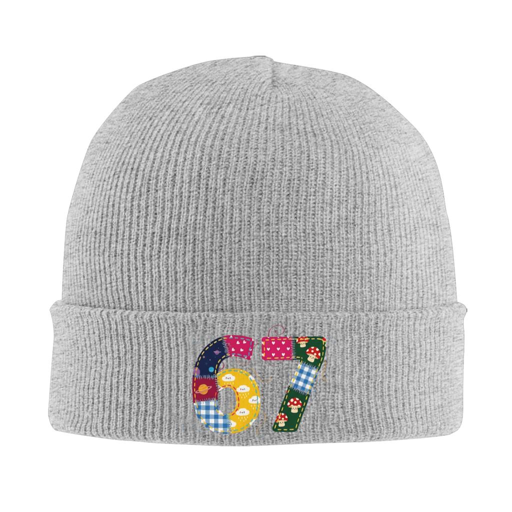 67 Six Seven Meme Sewing 67 Meme Beanie Hats  Bonnet Hats Men Women Casual Kpop Knit Hat Autumn Custom Warm Caps