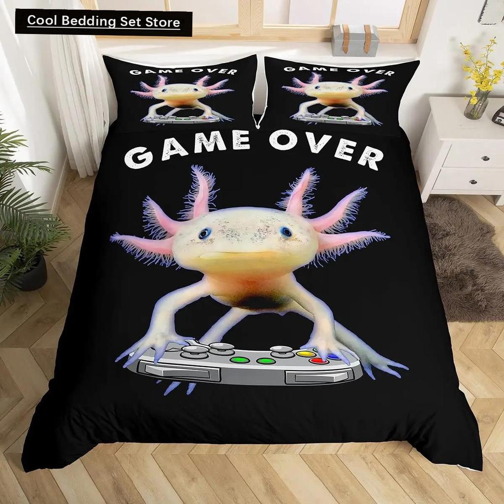 Axolotl Zvíře Roztomilý Mazlíček Povlak na Přikrývku Povlak na Polštář 3dílná Sada Přikrývky Lůžkoviny s Povlakem na Polštář Jednolůžková Dvoulůžková Povlak na Peřinu