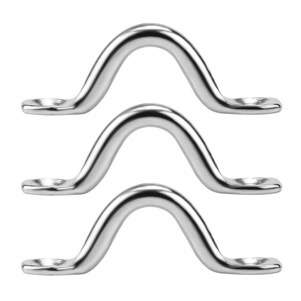 16Pcs Heavy Duty Eye Strap Stainless Steels Boat Top Pad Eye Kayak Deck Loop Tie Down Anchors Point with Mounting Screws