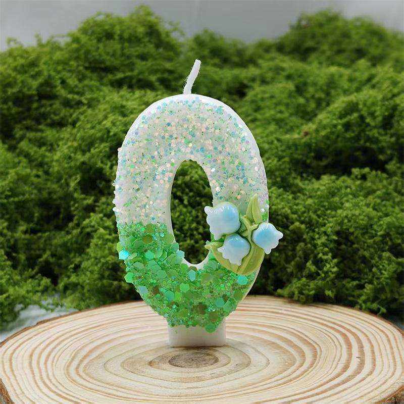 Lily of The Valley Flower Multi-Specification Creative Digital Candle Handmade Cake Decoration Premium Party Children's Year-old Candle