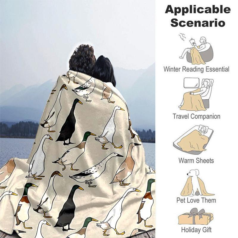 1pc Duck Patterned Throw Blanket Cozy Flannel Cover for Home Decor, Couch, Bed .W072