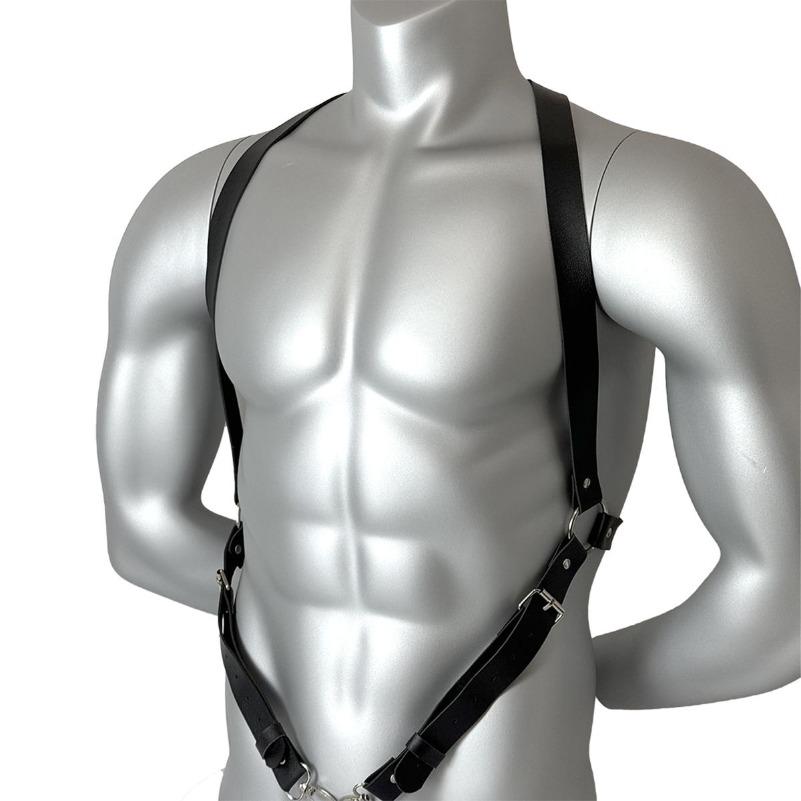 Fashion Sexy Harness Pu Leather Bondage Lingerie Adjustable Chest Belt Bdsm Gay Sex Exotic Accessories Fetish Clothing for Men