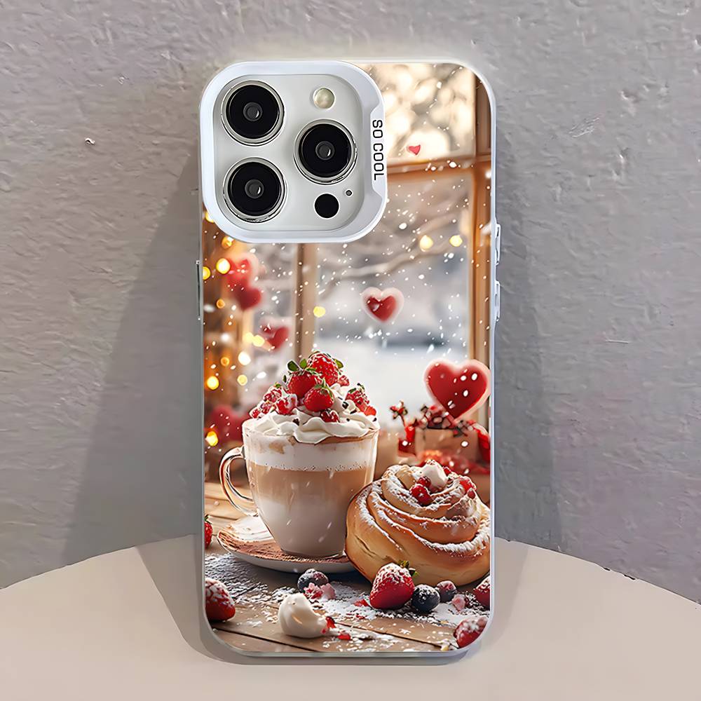 

Christmas Winter Coffee Phone Case For iPhone 17,16,15,14,13,12,11,Pro,Max,Plus,SE,Air,Mini Anti Fall White Bumper iPhone14