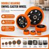 Double Bearings Trolley Wheel Orange Replacement Wheel Sturdy Roller Wheel  Home Use