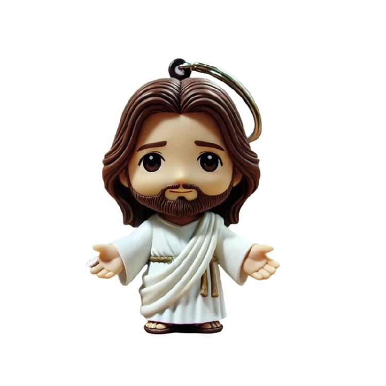 Long Lasting Resin Keychain with  Savior   Figure Maintains clearness & Strength Perfect For Prayer & Personal Use