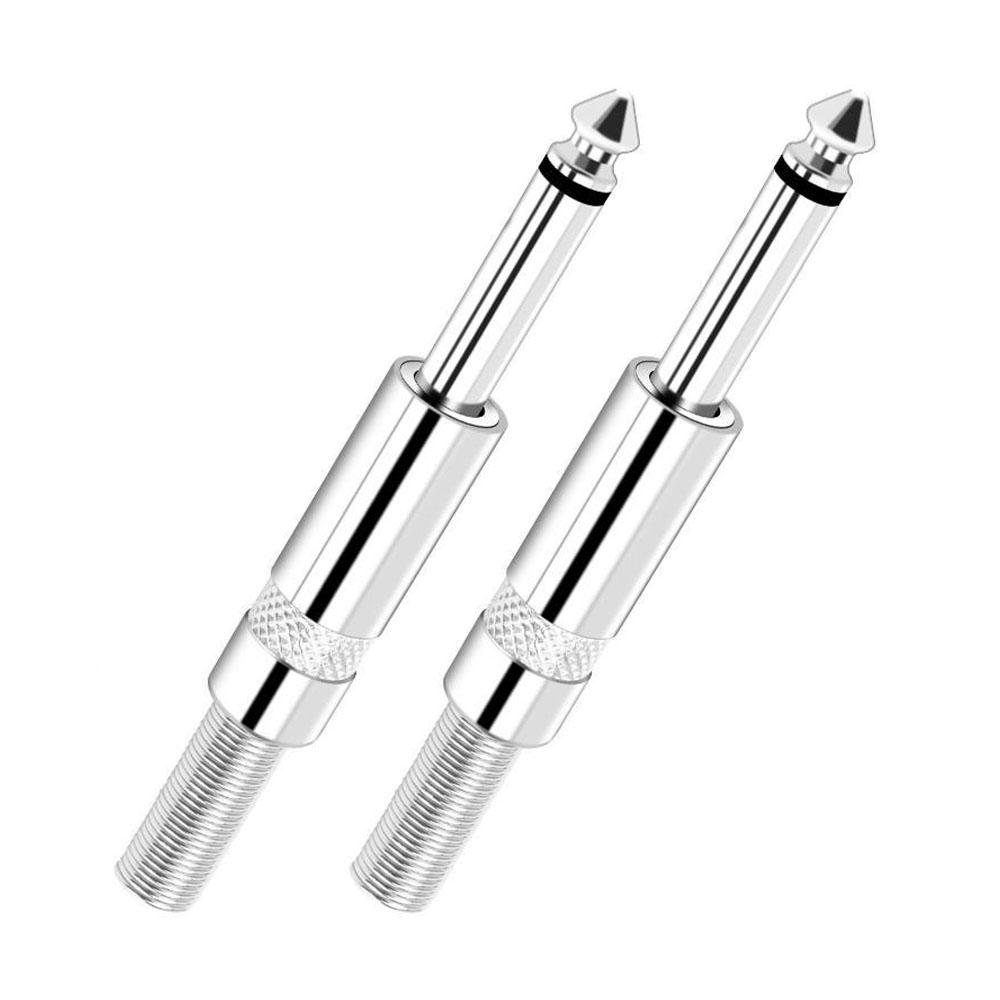 2pcs Lot 6.35mm Right Angle Large 2-core Microphone Guitar Speaker Hexagonal Single Sound Elbow 6.5 Plug Female Audio ConnectorGood product