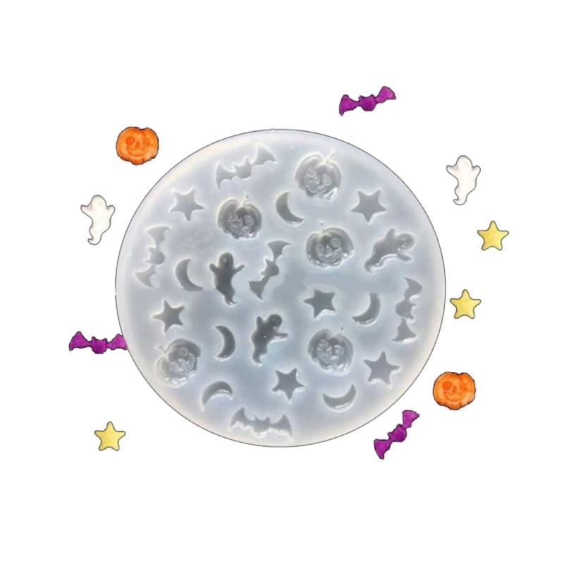 Halloweens Party Baking Mould With Star Moon Pumpkin Bat Silicone Mould for Chocolate Candy Cake Decorations