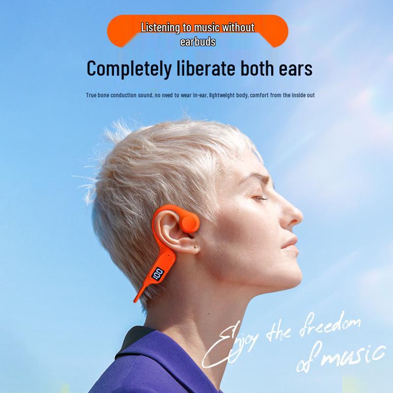 Shangying Open-Ear Bluetooth Bone Conduction Waterproof Earphones - True Wireless, Noise Cancelling, Ideal for Running & Fitness.