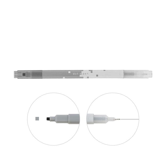 Stationery Dot E Marker Pen with Square Dots and Fine for and Gray Sun-Star SUN-STAR Pen, Double-Sided Water-Based Point, Art, Coloring, Sketching,
