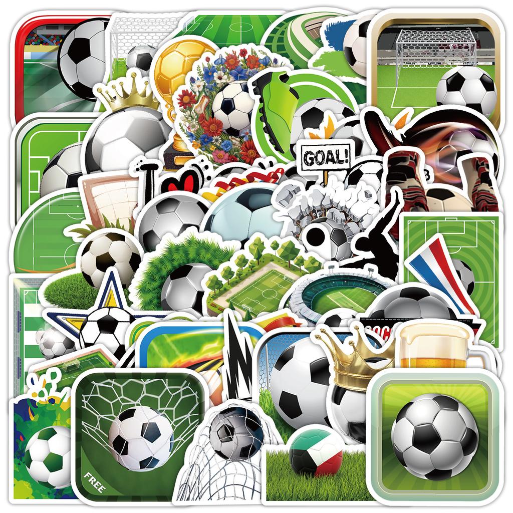 50 Pieces of Sports Football Graffiti Stickers, Water Cup, Computer Waterproof Decorative Stickers, Children's Creative DIY Stickers