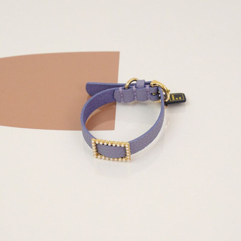 MAISON DE MIU Square Pearl Collar_Violet