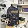 Schoolbag New Middle and High School Student Schoolbag Korean Version Casual Tie-dye Printed Backpack College Student Fashion Large-capacity Backpack