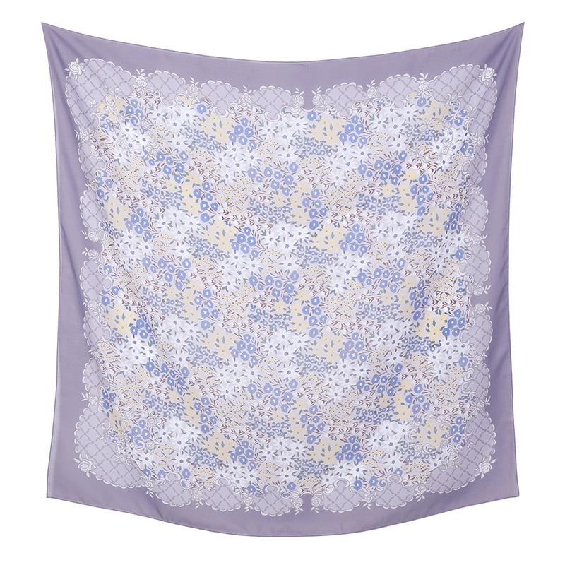 Malaysia Floral Printed 110 Square Scarf Muslim Hijab Women Elegant Shawls Ladies Casual Headscarf Turban Kerchief  Wholesale