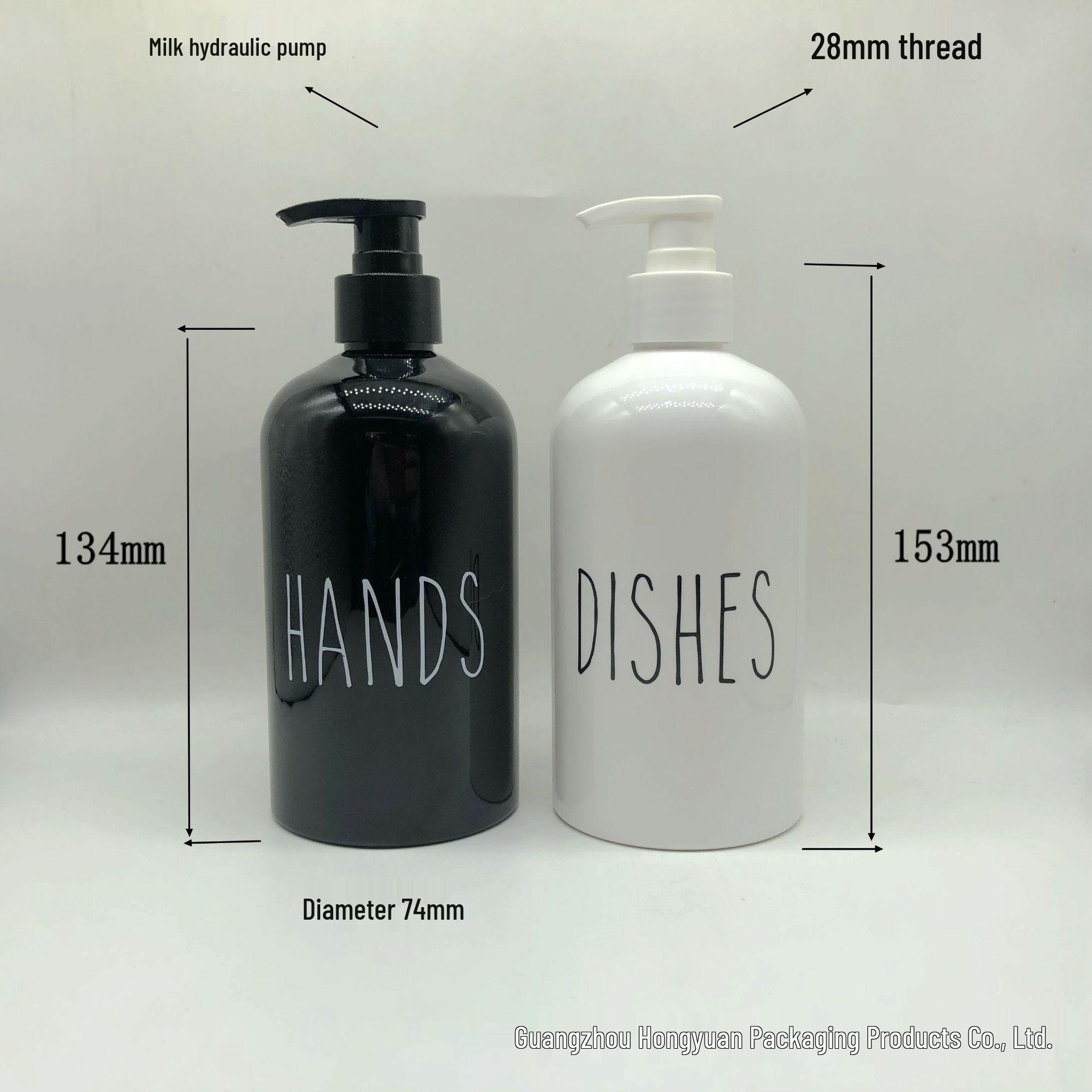 500ml Round Shoulder Pump Bottle for Hand Sanitizer, Shampoo, or Shower Gel