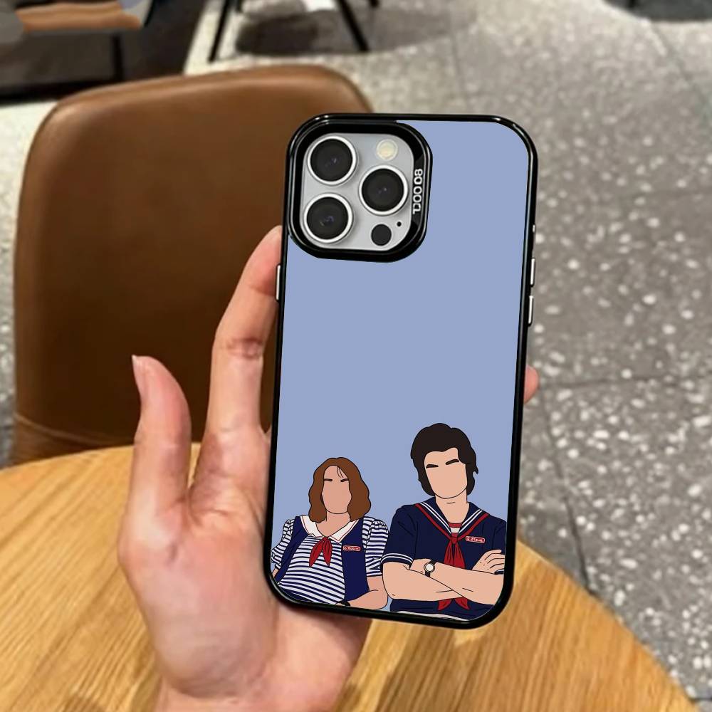 Trendy S-Steve H-Harrington   Phone Case For iPhone17,16,15,14,13,12,11 Plus,Pro Max Colored Silver Plated Inside Cover