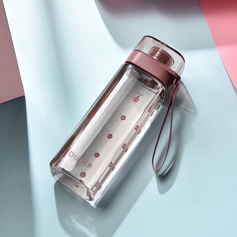 Diller Transparent Square Portable Water Bottle
