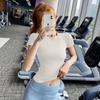 1011 Summer New Slim Yoga Clothing Sports Fitness Clothing Skinny Running Outdoor Top Skinny Women's Short Sleeves